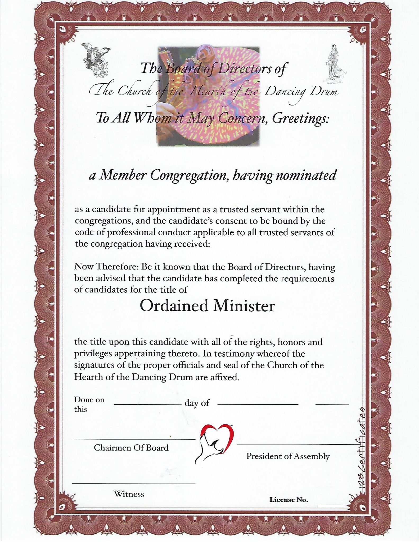 Ordained Minister License Number